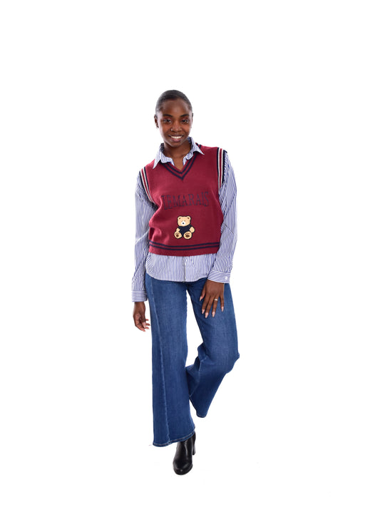 CHALECO + BLUSA GRANATE