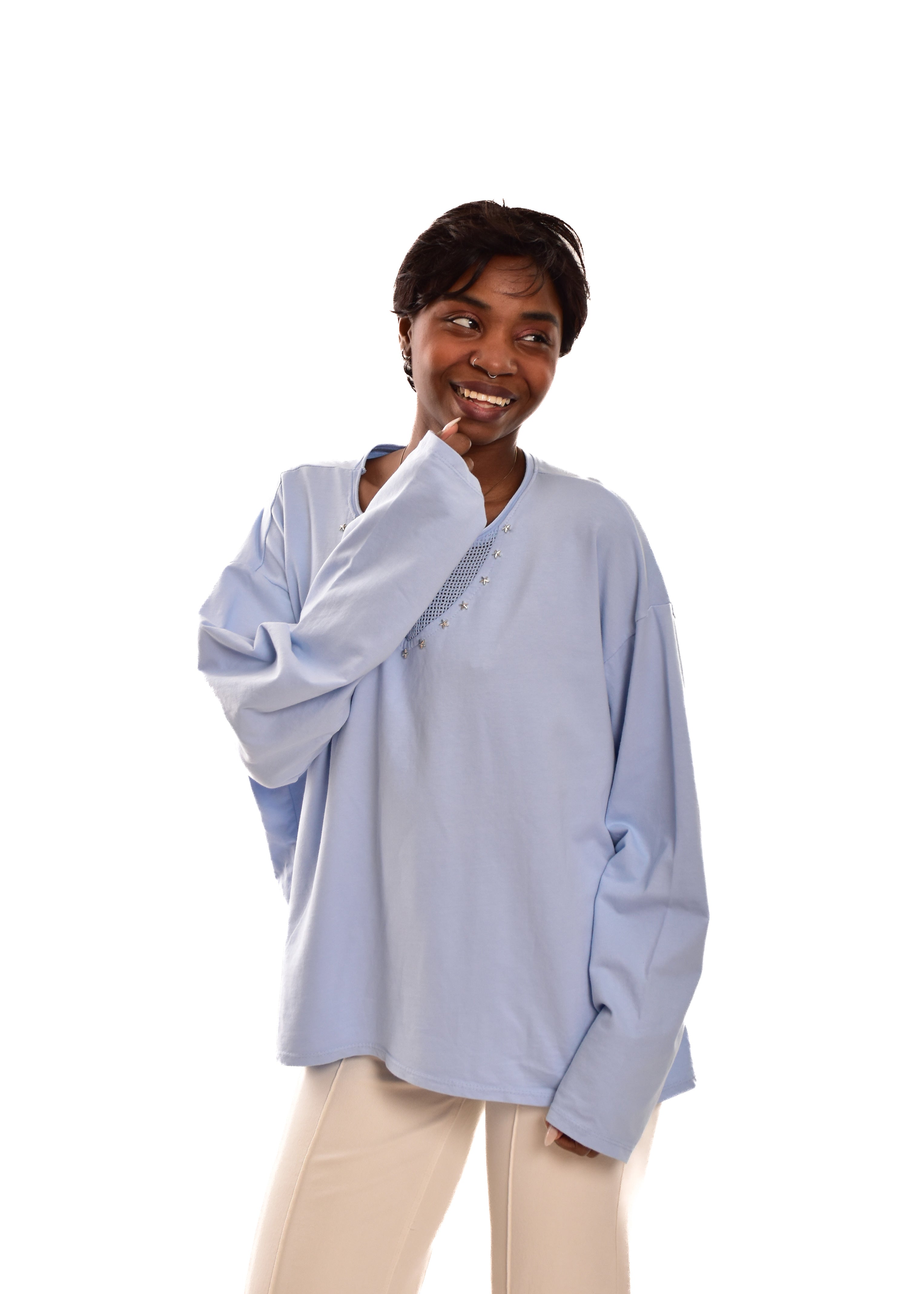 CAMISETA TACHUELAS-AZUL