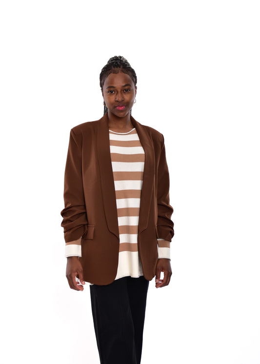 BLAZER BASIC-MARRÓN