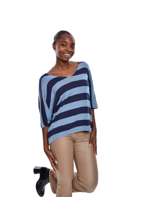 JERSEY FINO FRANJAS GR-AZUL