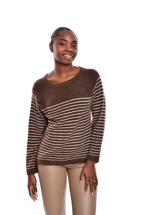 JERSEY FRANJA FINA-MARRÓN