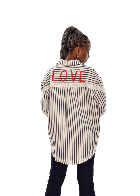 BLUSA LOVE- AZUL OSCURO