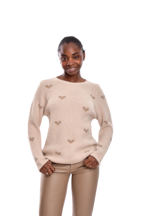 JERSEY CORAZONES-BEIGE