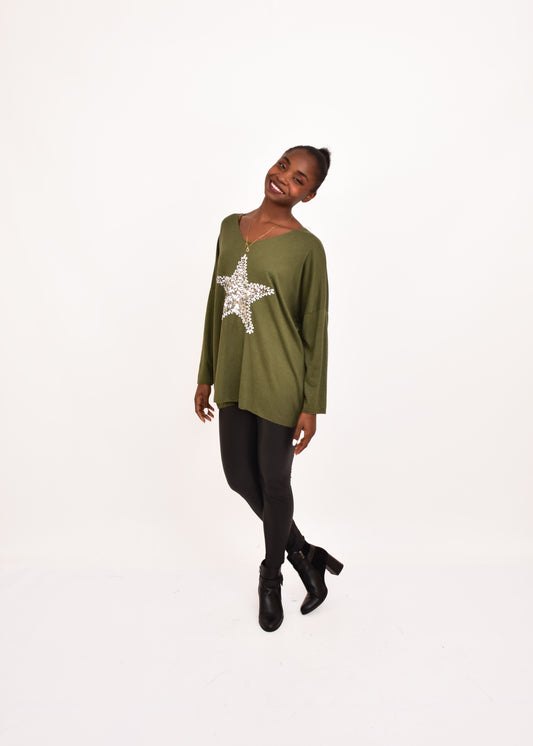 JERSEY STAR-KHAKI