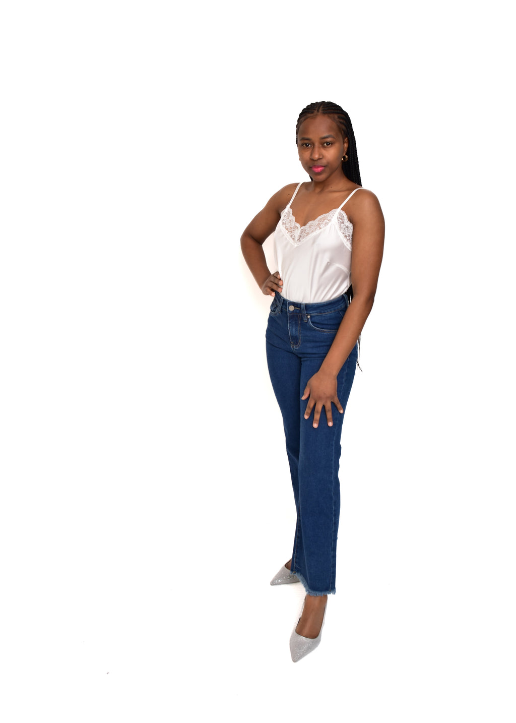 PANTALÓN VIVID DESFLECADO-AZUL