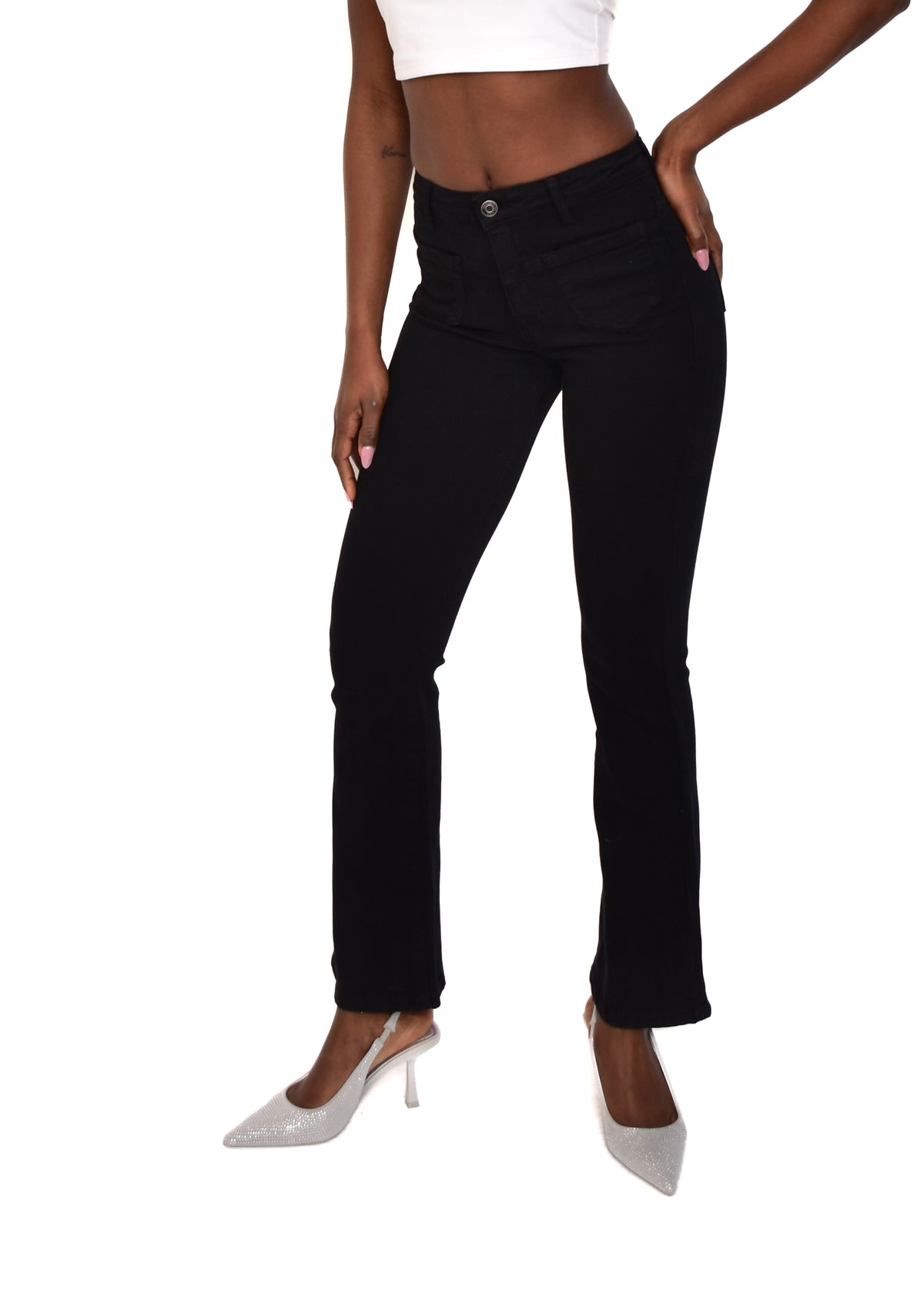 PANTALÓN VIVID CAMPANA-NEGRO