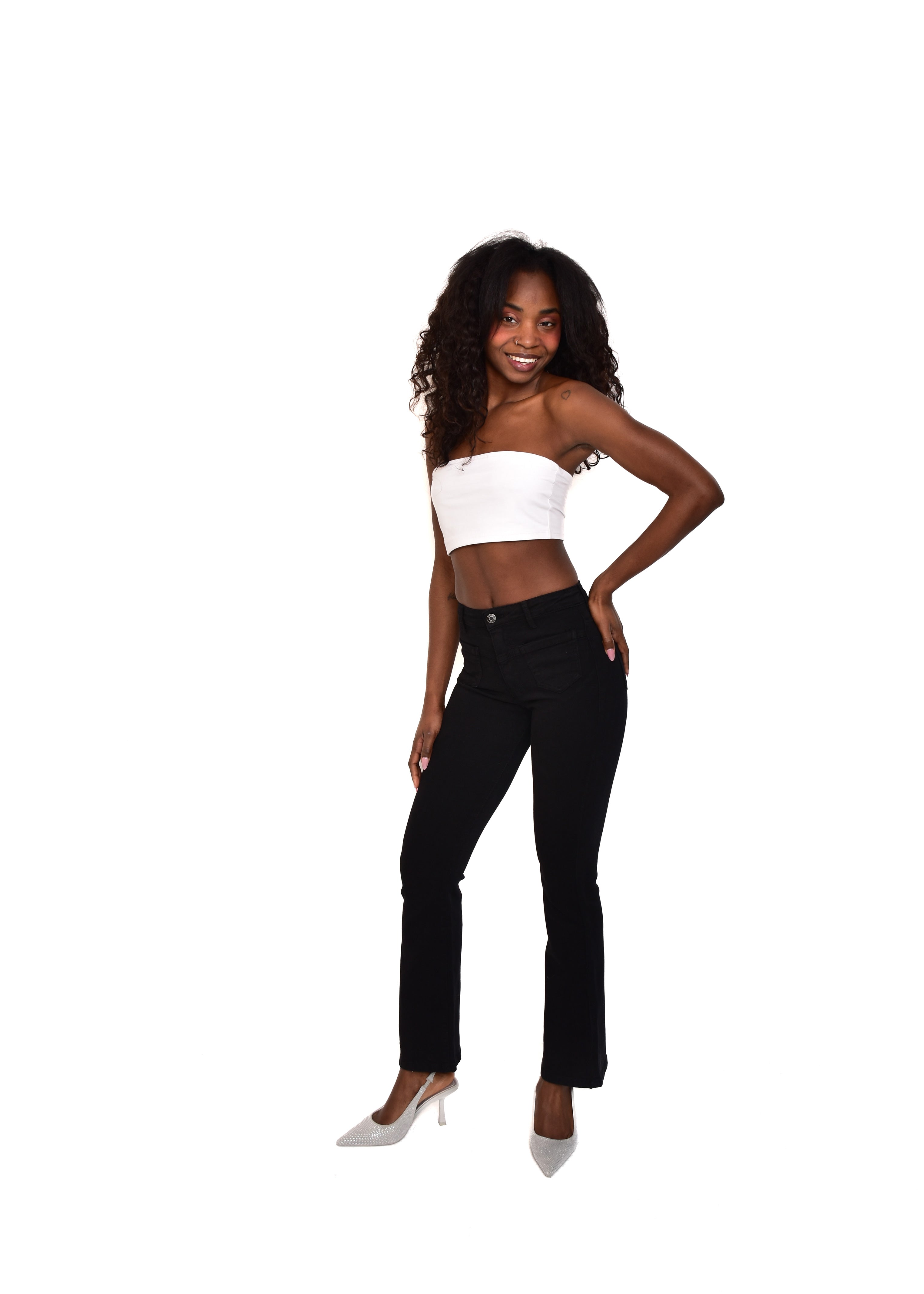 PANTALÓN VIVID CAMPANA-NEGRO
