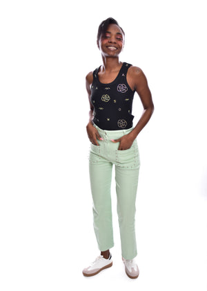 PANTALÓN TACHAS-VERDE