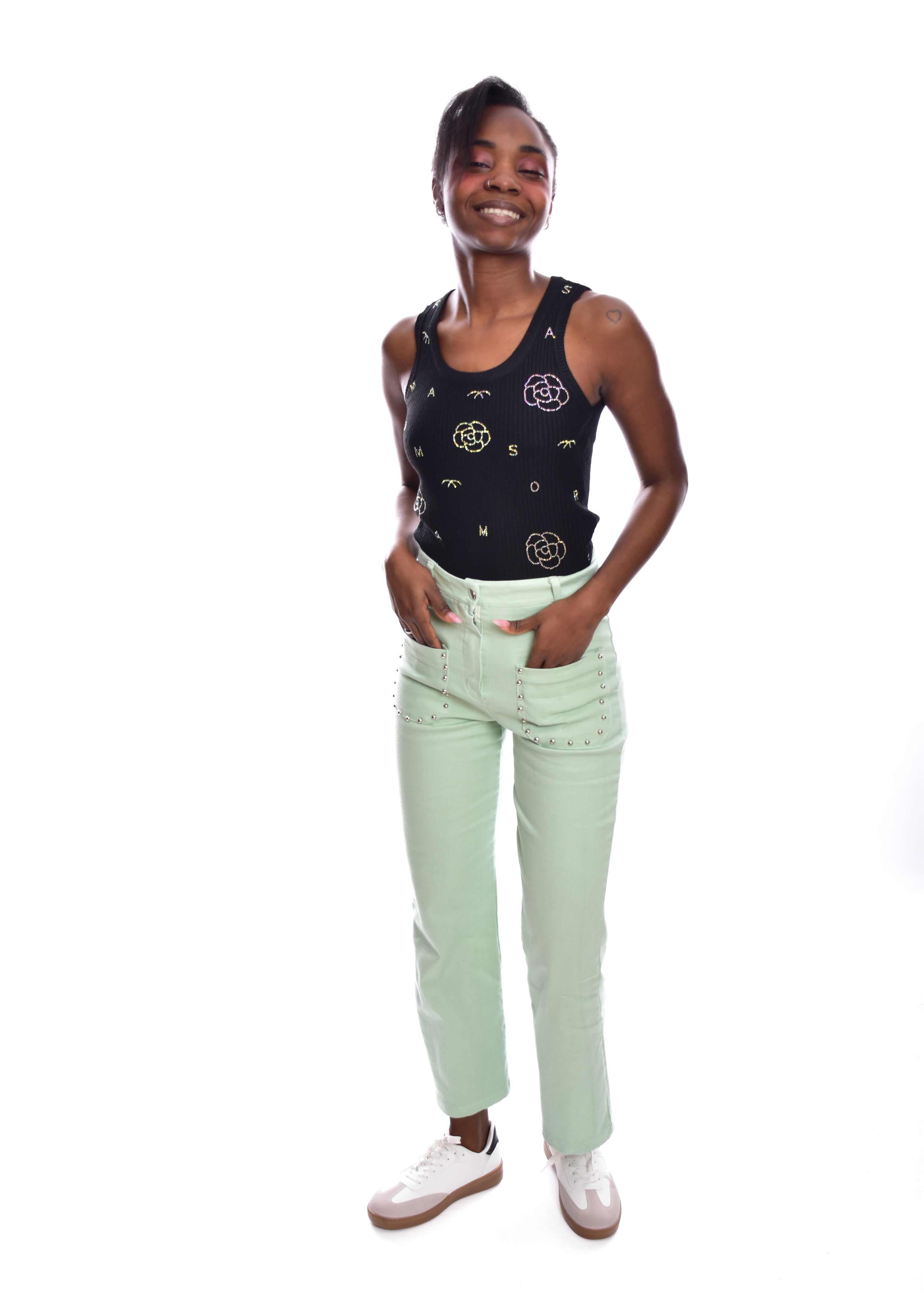 PANTALÓN TACHAS-VERDE