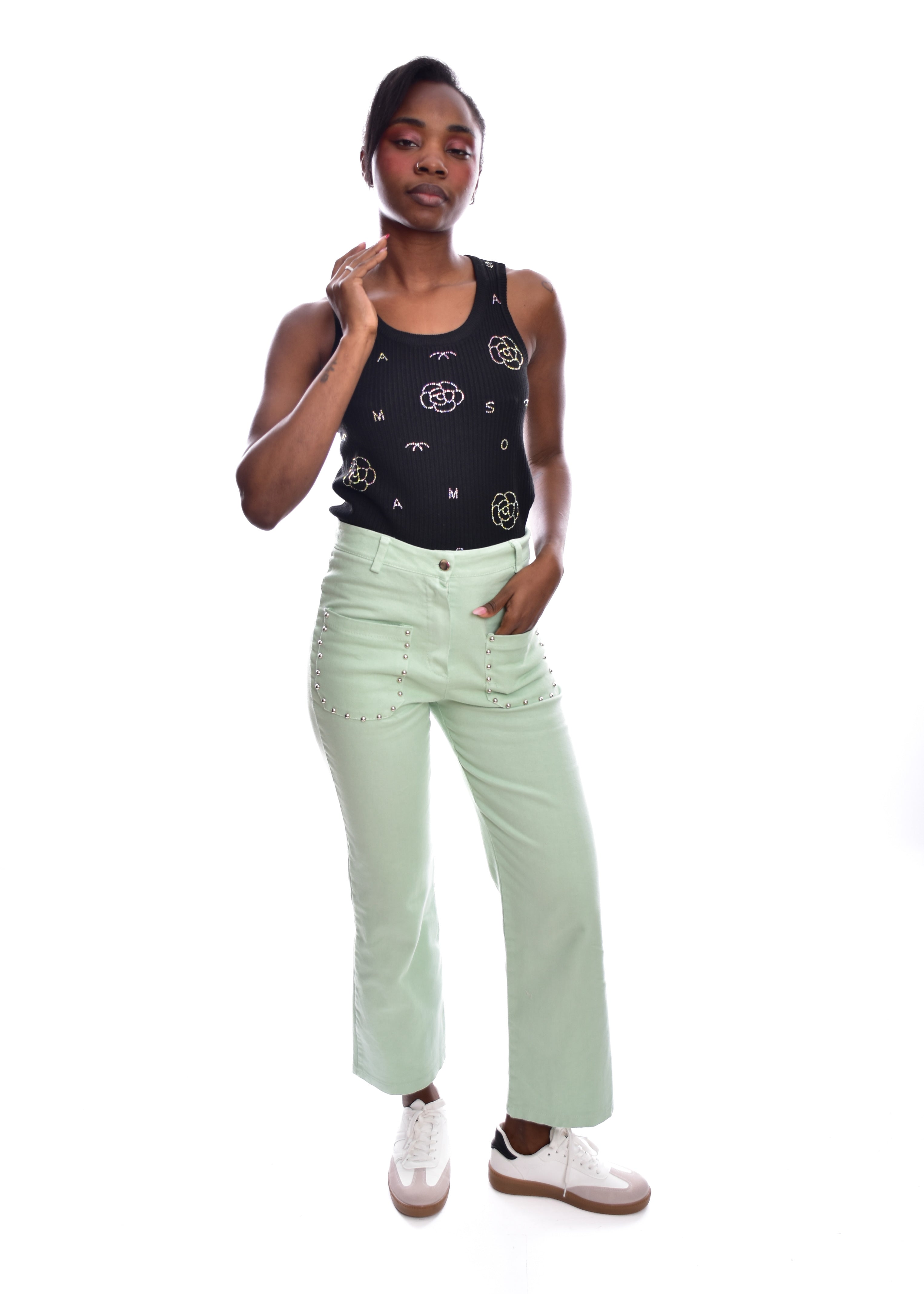 PANTALÓN TACHAS-VERDE