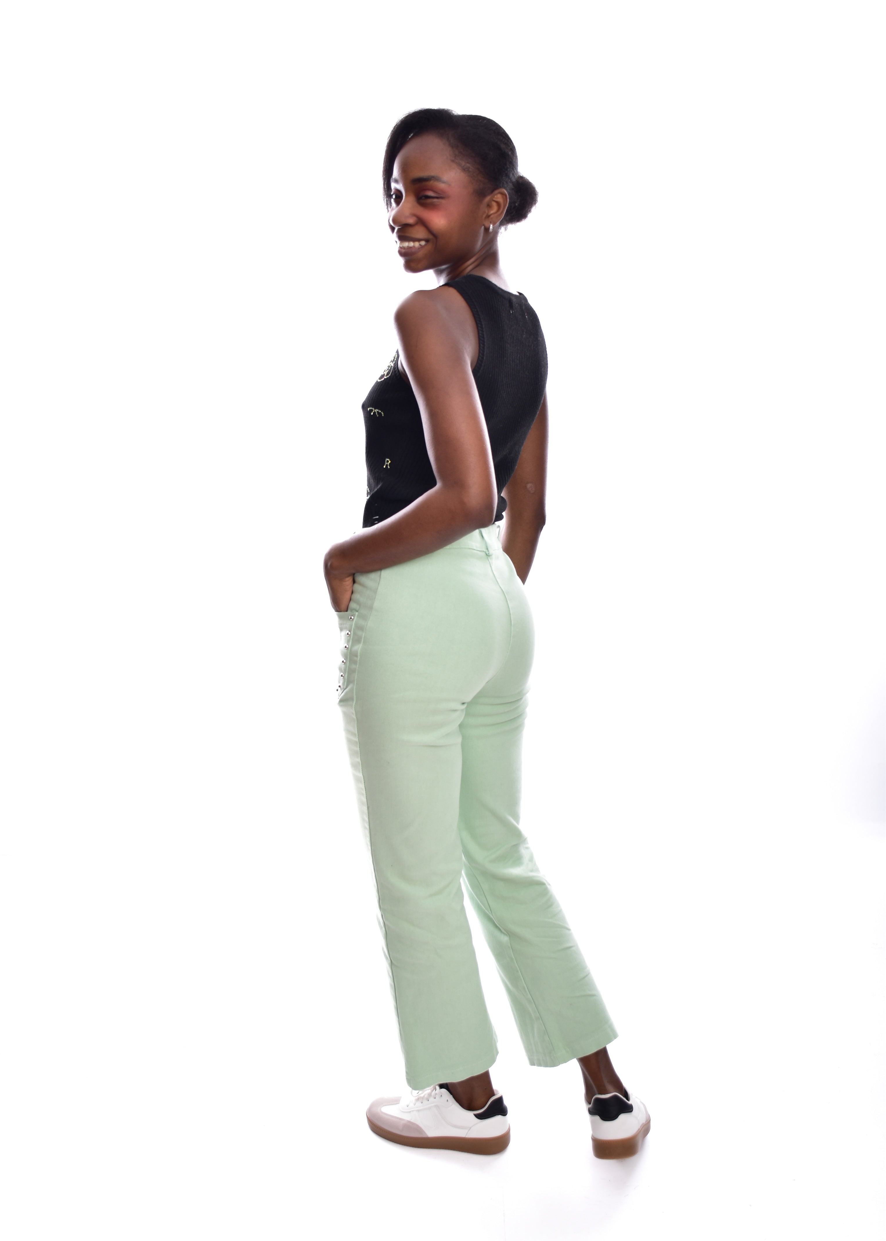 PANTALÓN TACHAS-VERDE