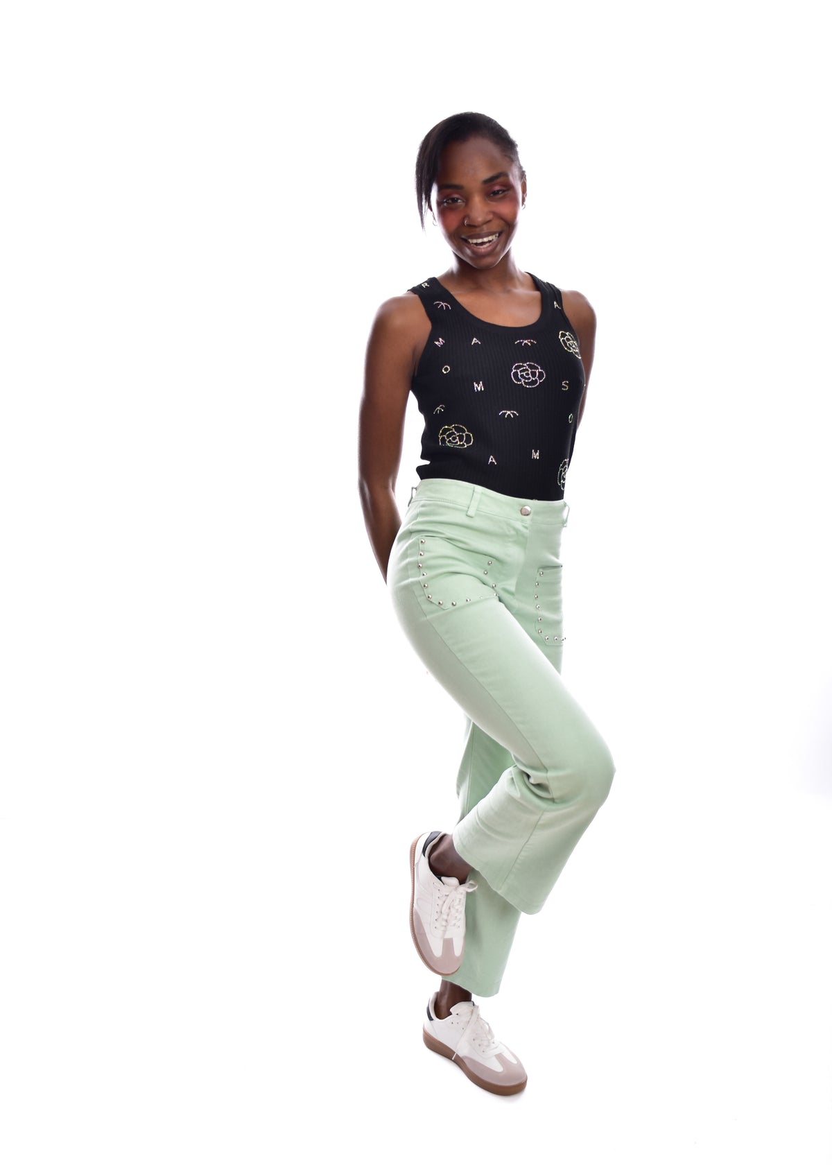 PANTALÓN TACHAS-VERDE
