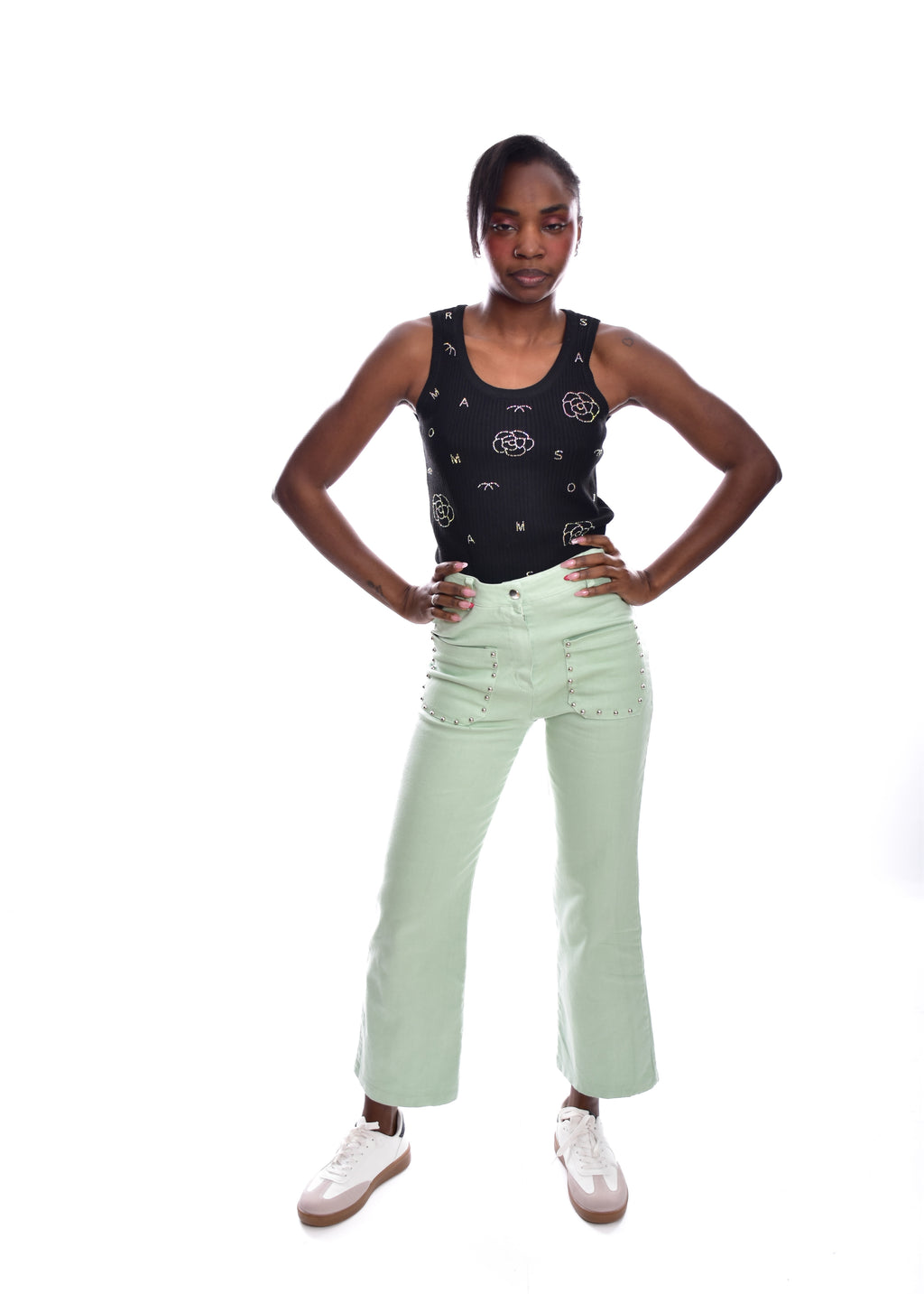 PANTALÓN TACHAS-VERDE