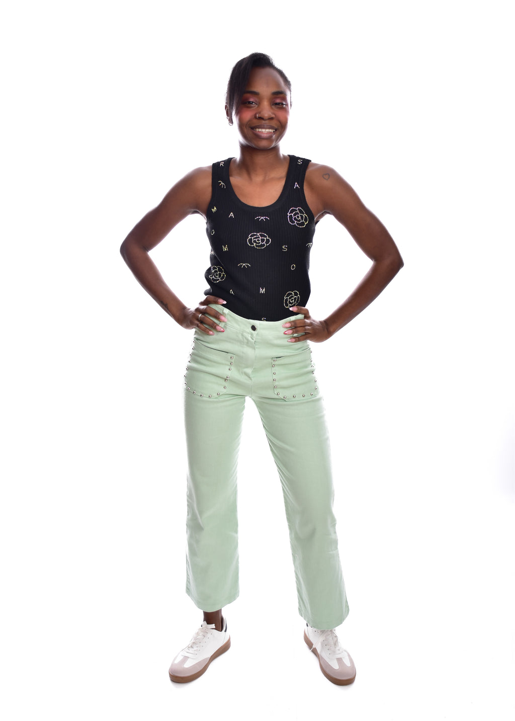 PANTALÓN TACHAS-VERDE