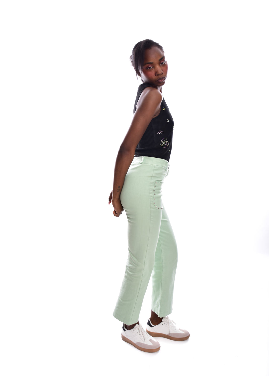 PANTALÓN TACHAS-VERDE