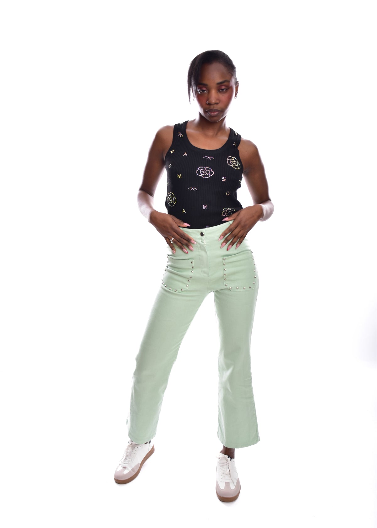 PANTALÓN TACHAS-VERDE