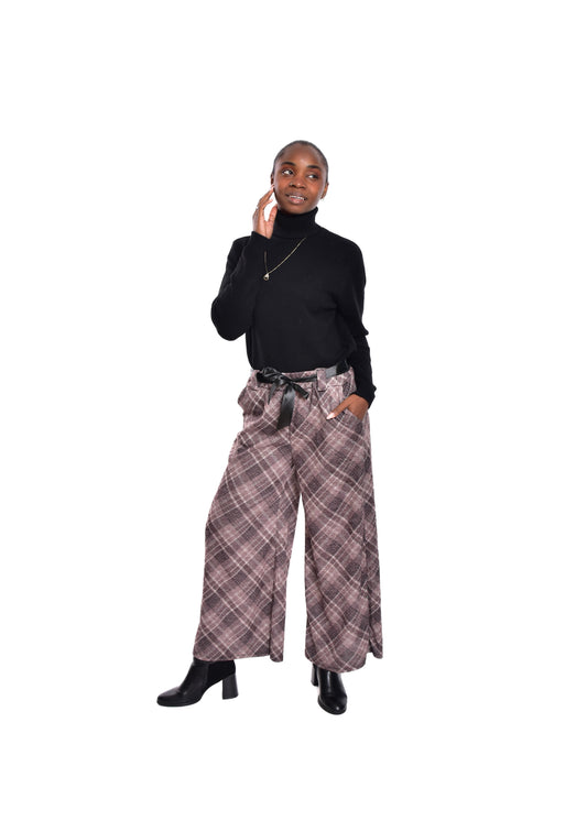 PANTALÓN CUADROS-MARRÓN