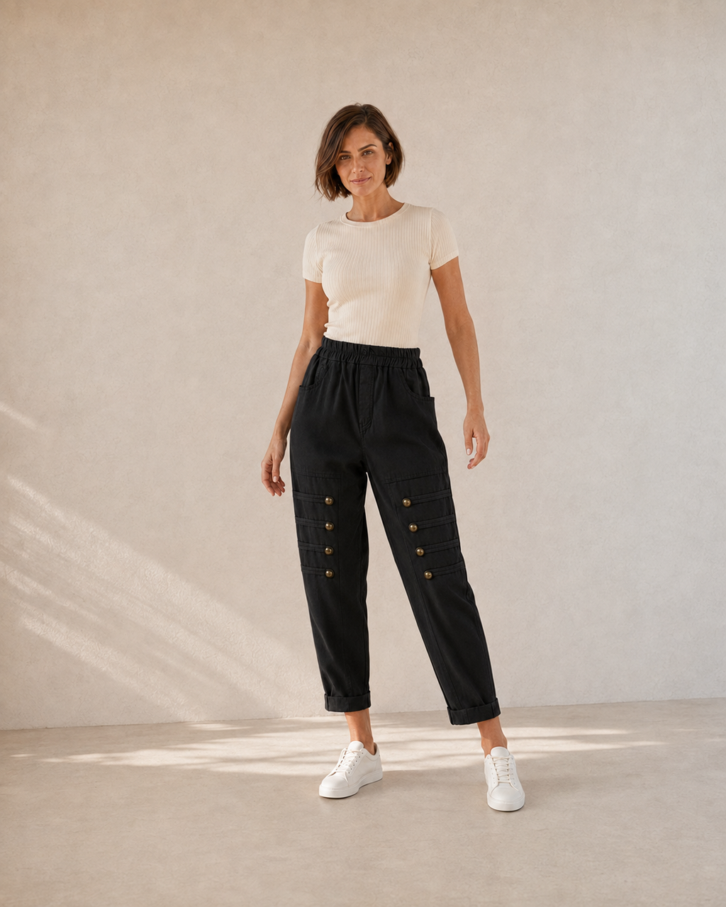 PANTALÓN BOTONES B-NEGRO