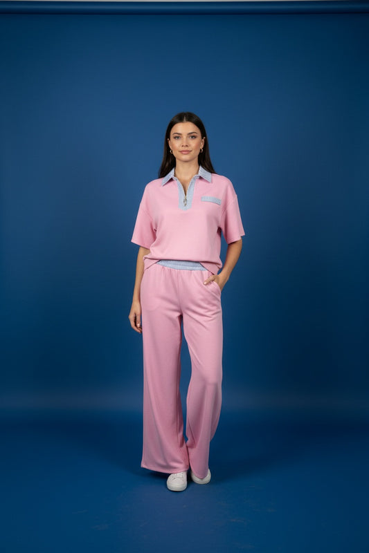 CHÁNDAL MANGA CORTA-ROSA