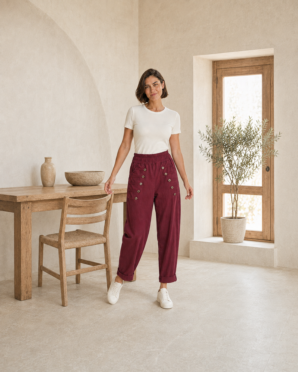 PANTALÓN BOTONES A-VINO