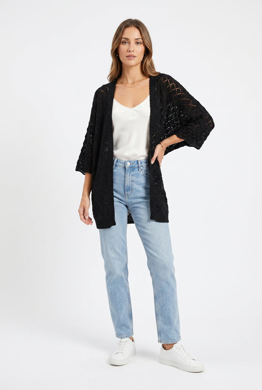 CHAQUETA PUNTO CORTA-NEGRA
