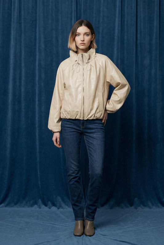 CHAQUETA DE POLIPIEL-BEIGE
