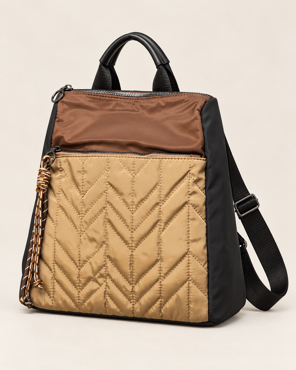 MOCHILA ACOLCHADA COMB-NEGRA