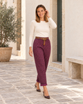PANTALÓN CUADROS CINTURÓN-BUGANVILLA