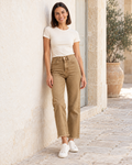 PANTALÓN VIVID DESFLECADO-BEIGE OSCURO