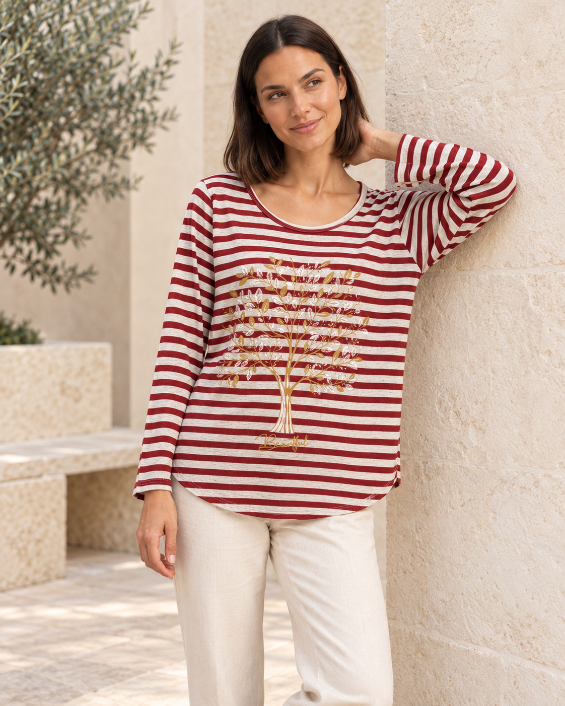 CAMISETA TREE-GRANATE