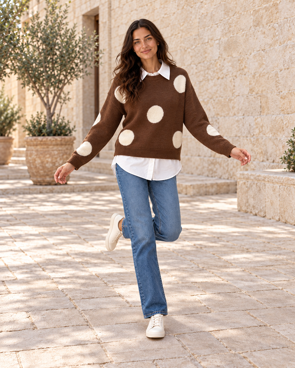 JERSEY TOPITOS-MARRÓN/BEIGE