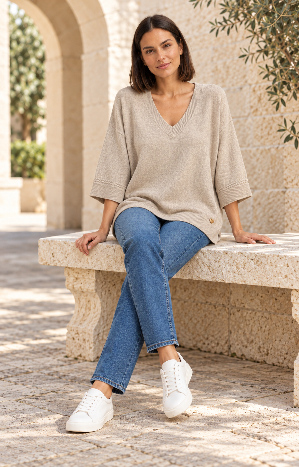 JERSEY BASIC PICO-BEIGE