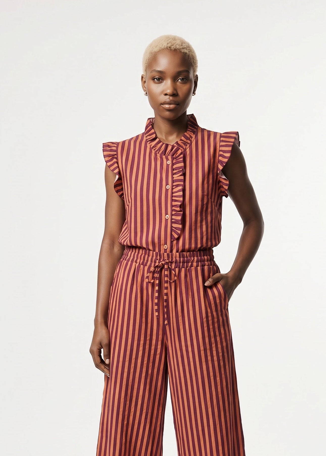 BLUSA RAYAS-TEJA