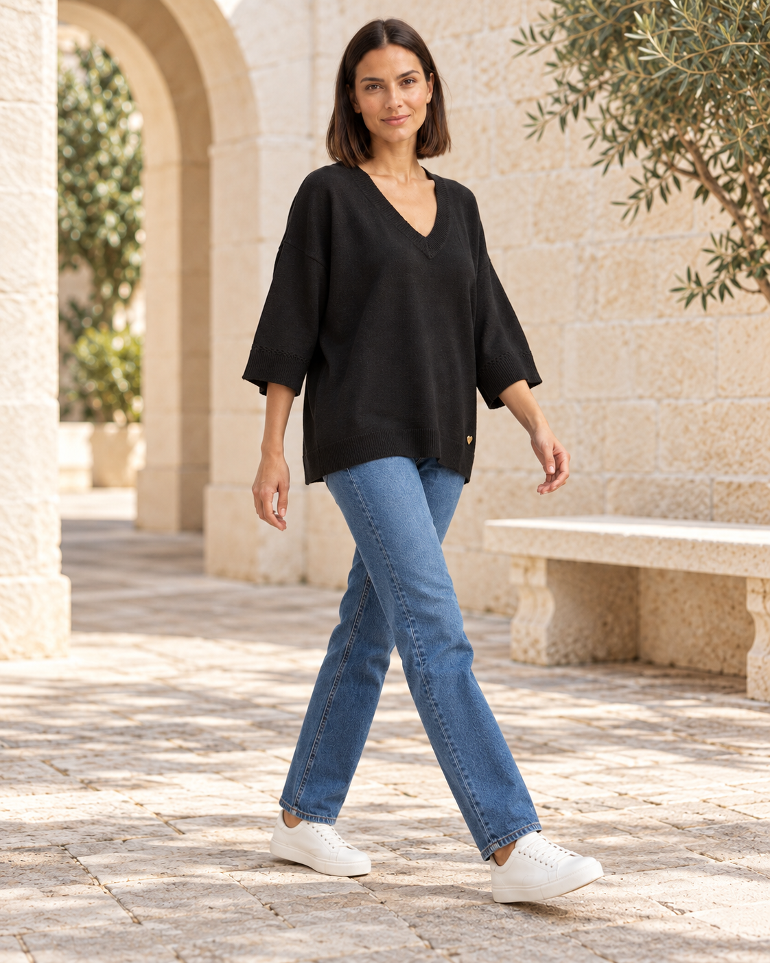 JERSEY BASIC PICO-NEGRO