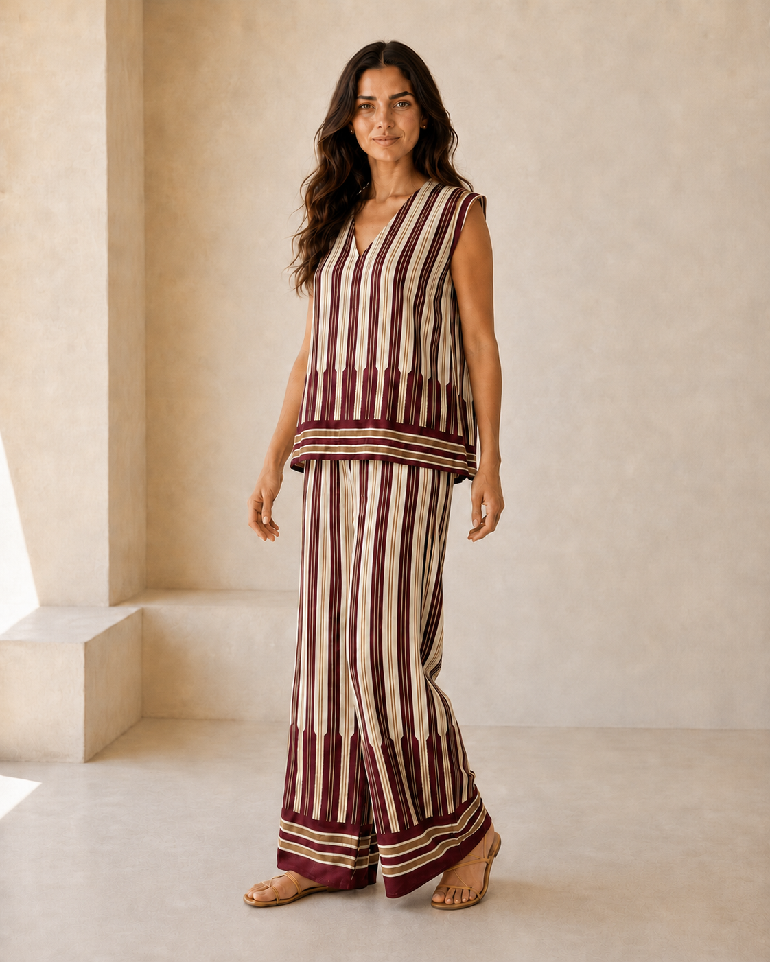 CONJUNTO RAYAS-GRANATE