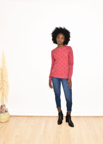 JERSEY FLOWERS-CORAL