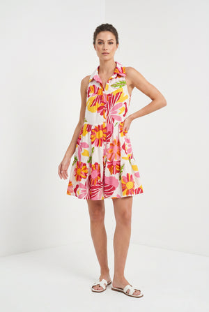 VESTIDO FLORAL-BLANCO