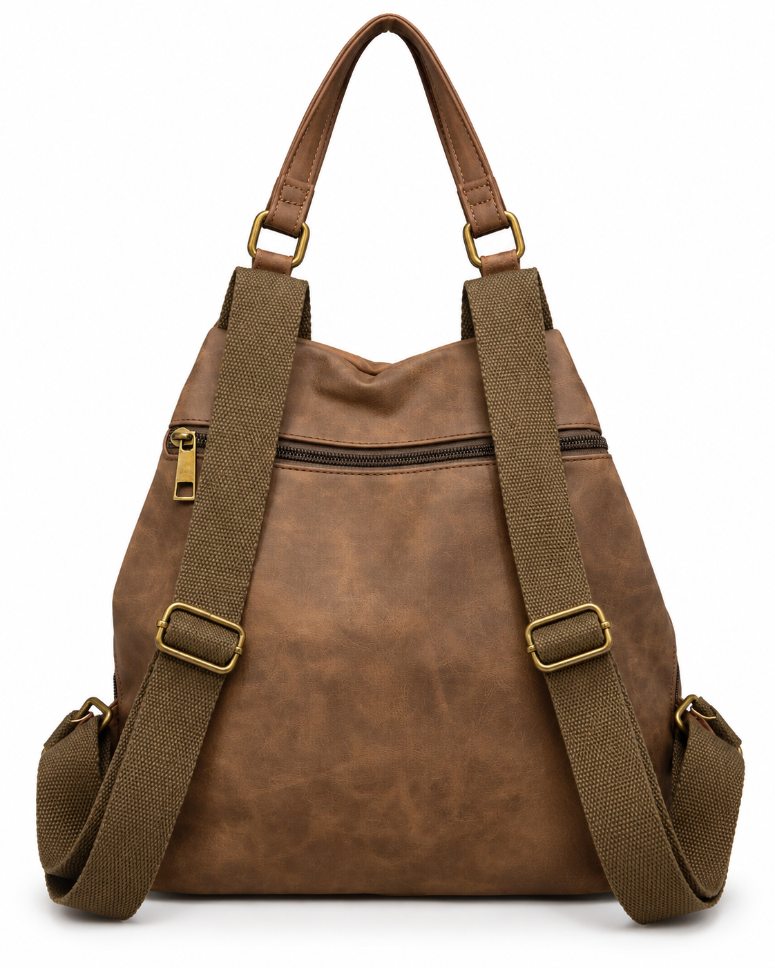 MOCHILA POLIPIEL TACHUELAS-MARRÓN
