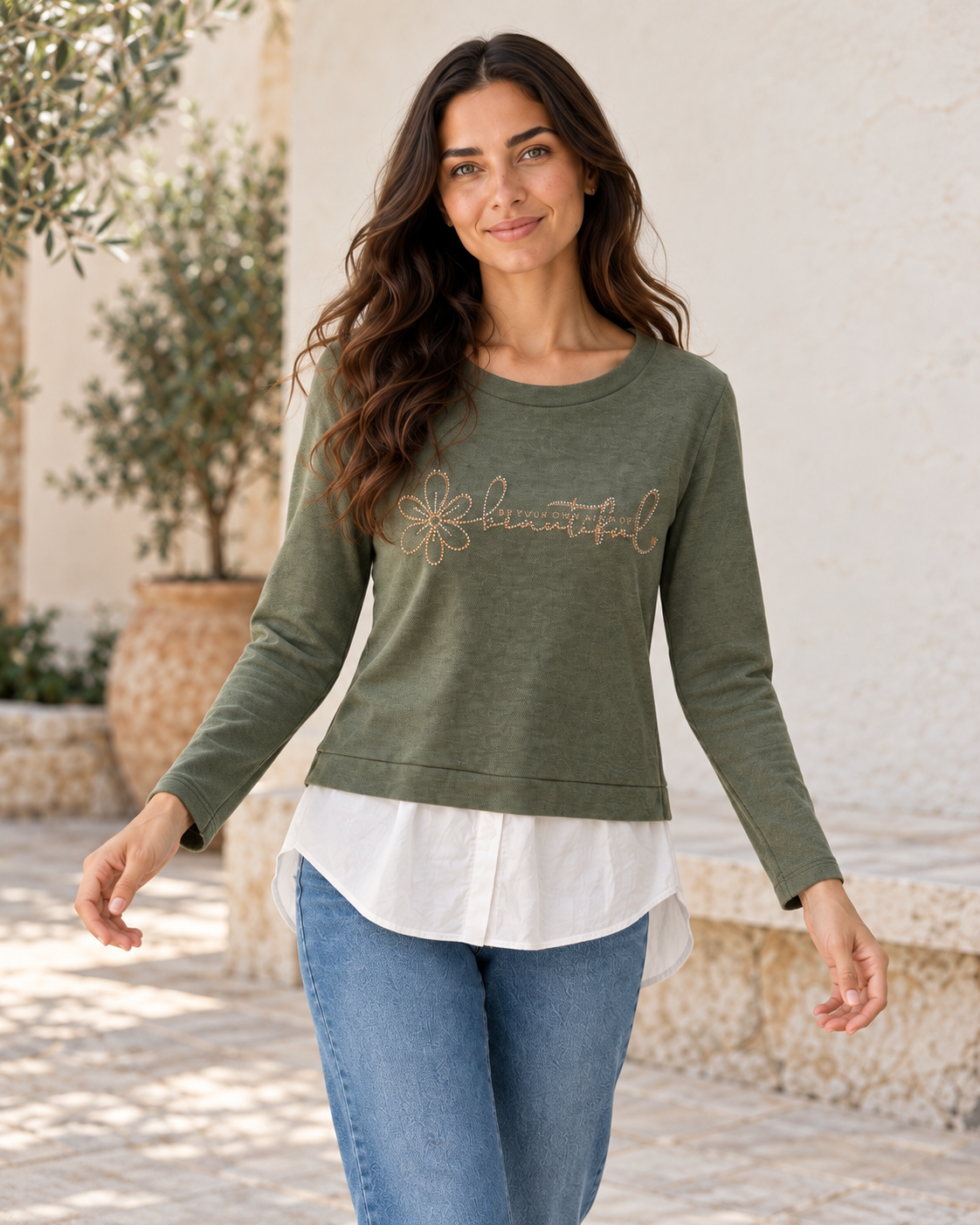 SUDADERA BEAUTIFUL-KHAKI