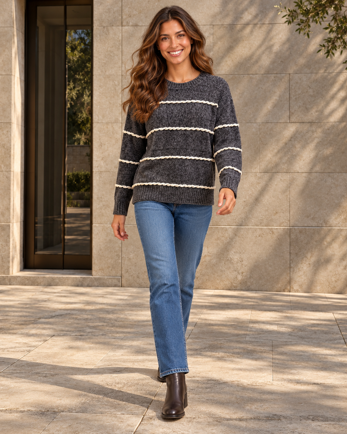 JERSEY CHENILLA-GRIS