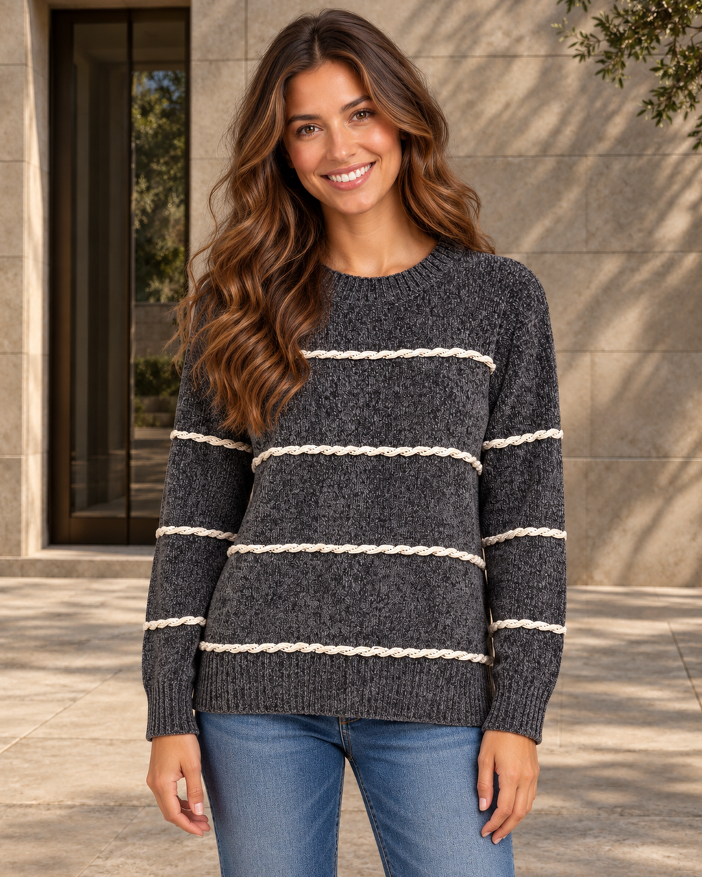 JERSEY CHENILLA-GRIS