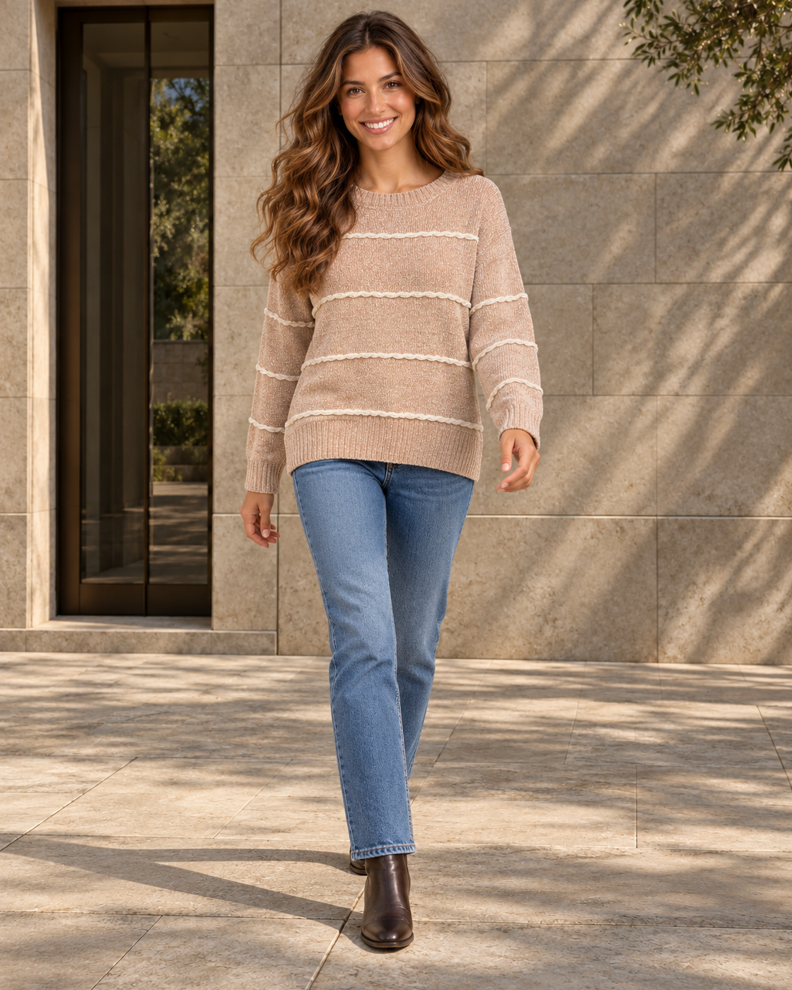 JERSEY CHENILLA-BEIGE