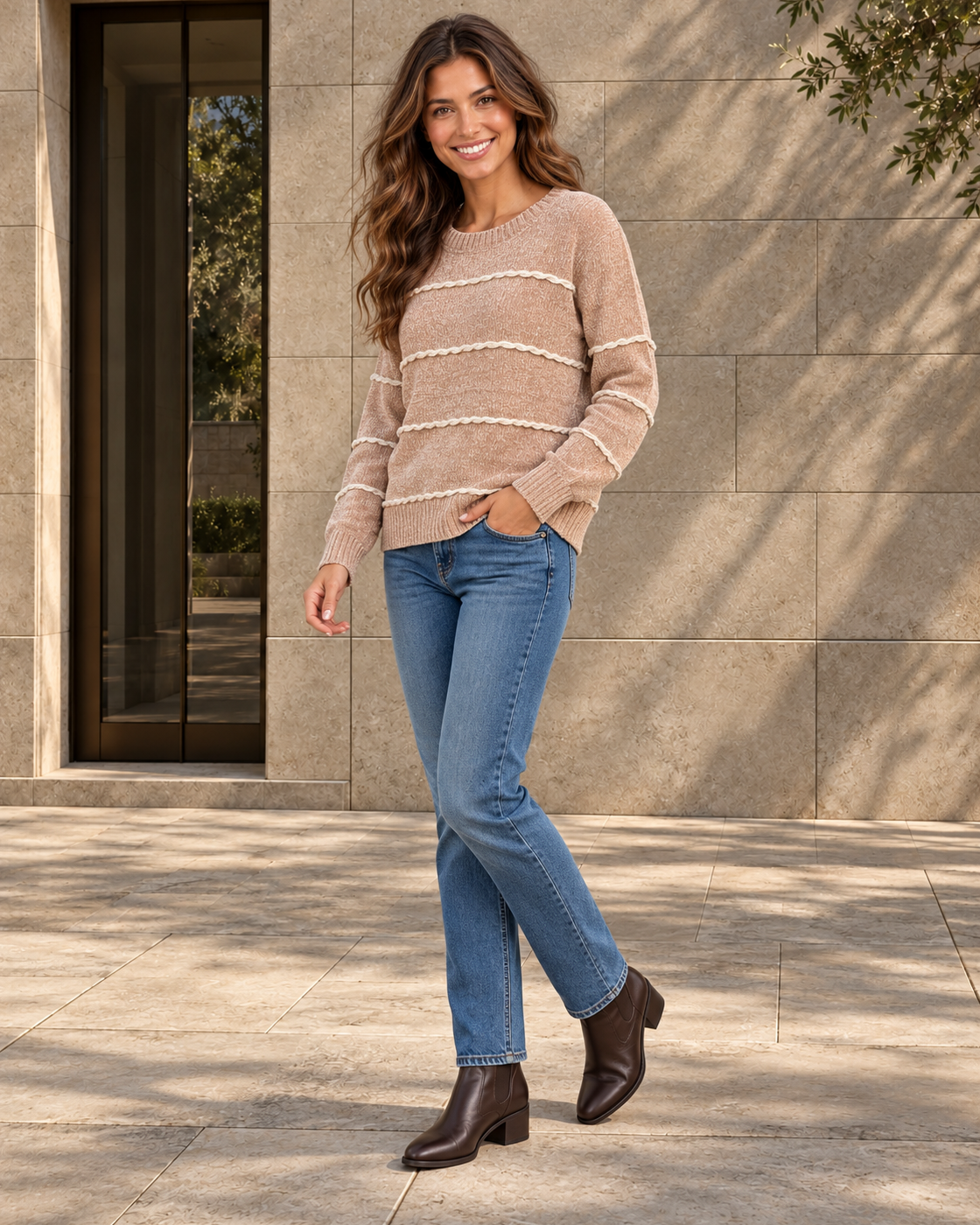 JERSEY CHENILLA-BEIGE