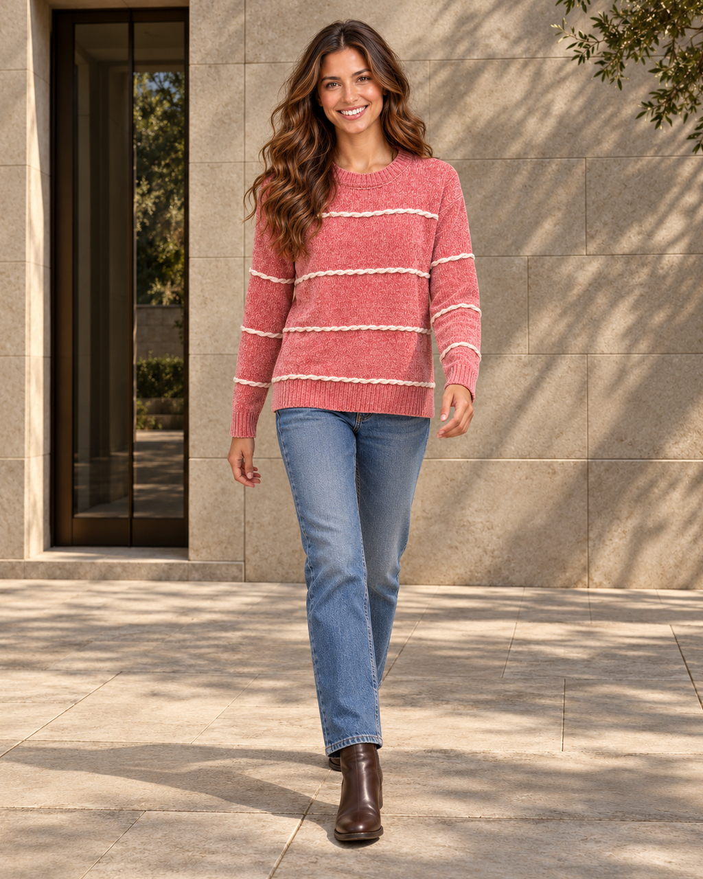 JERSEY CHENILLA-ROSA