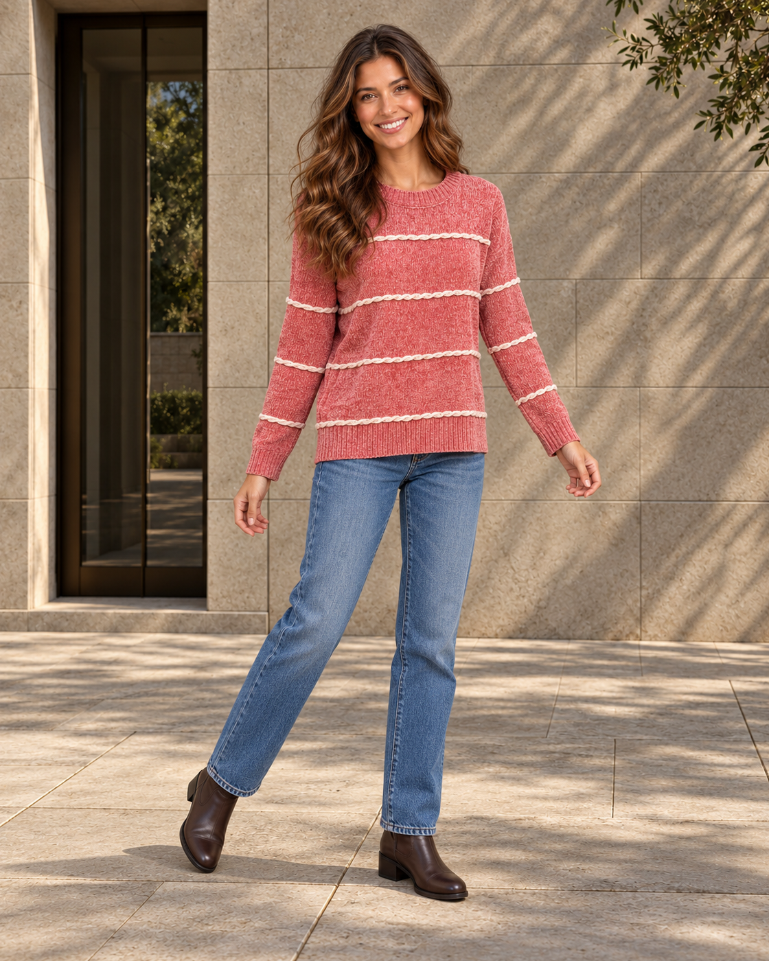 JERSEY CHENILLA-ROSA