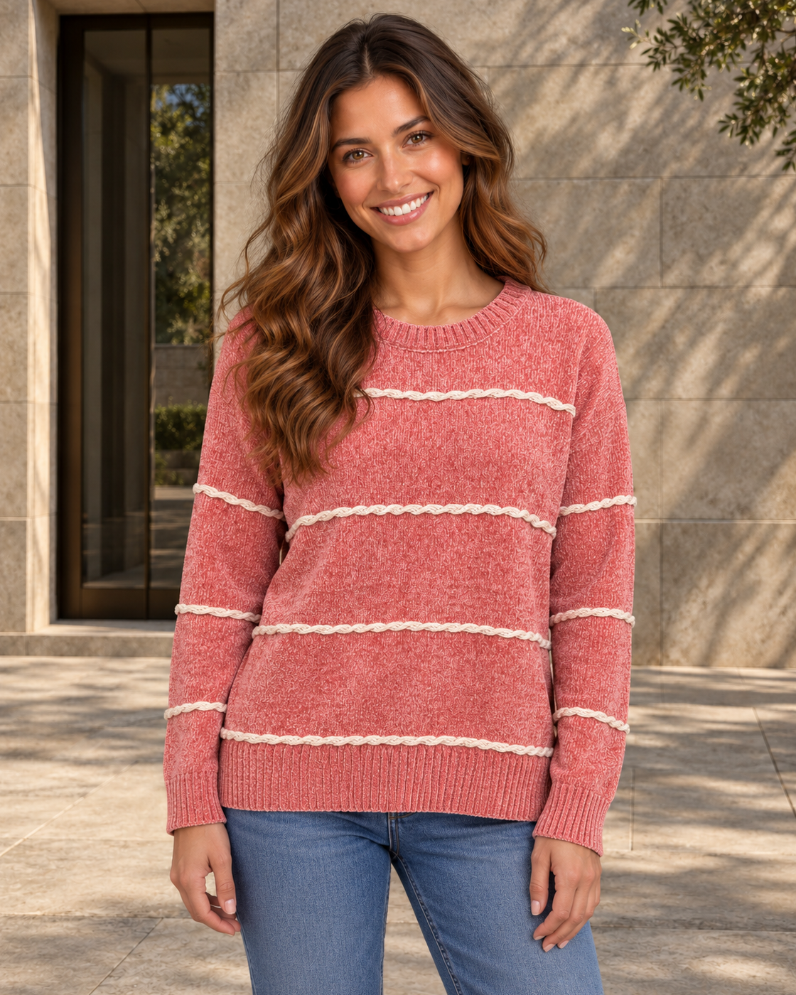 JERSEY CHENILLA-ROSA