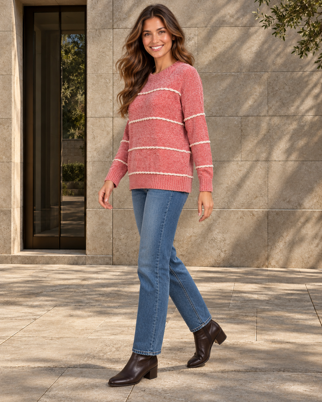JERSEY CHENILLA-ROSA
