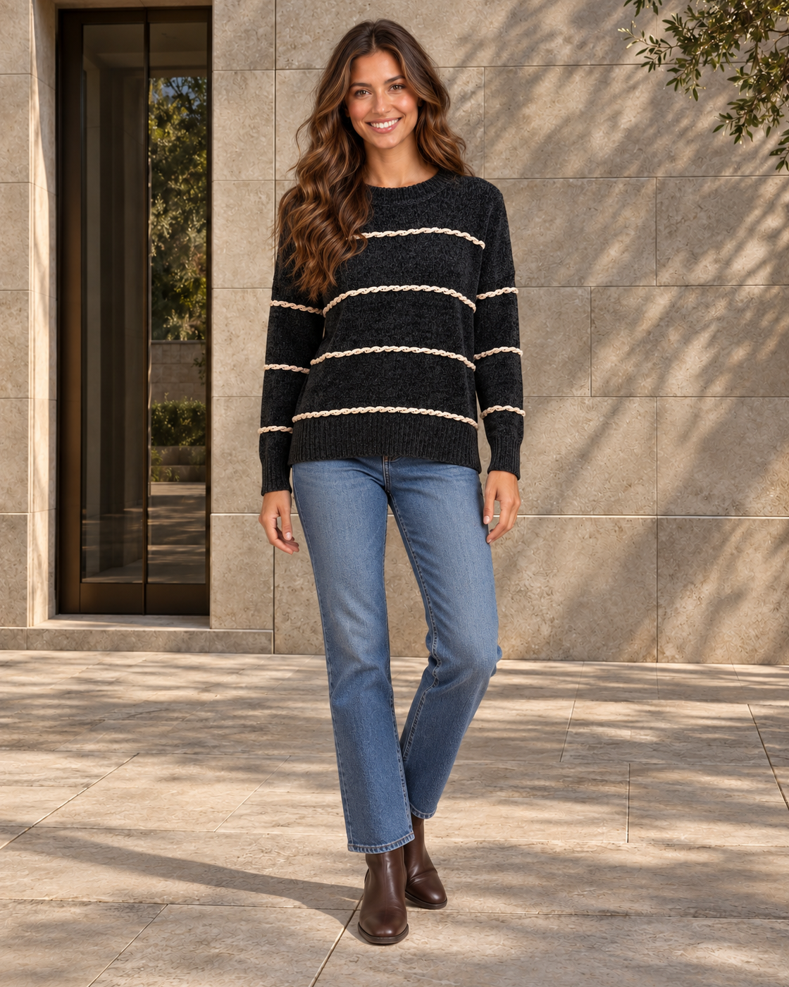 JERSEY CHENILLA-NEGRO
