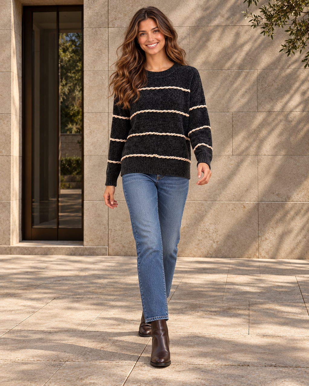 JERSEY CHENILLA-NEGRO