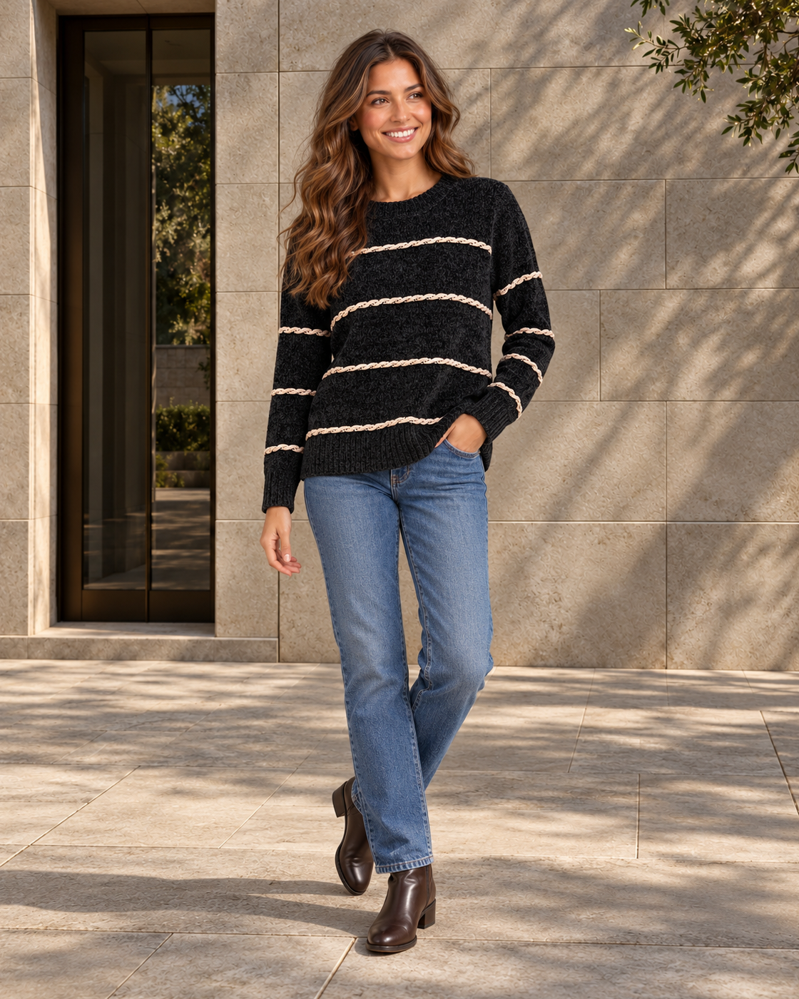 JERSEY CHENILLA-NEGRO